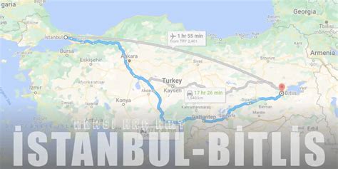 bitlis istanbul arası kaç kilometre